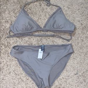 Grey two piece aerie bikini